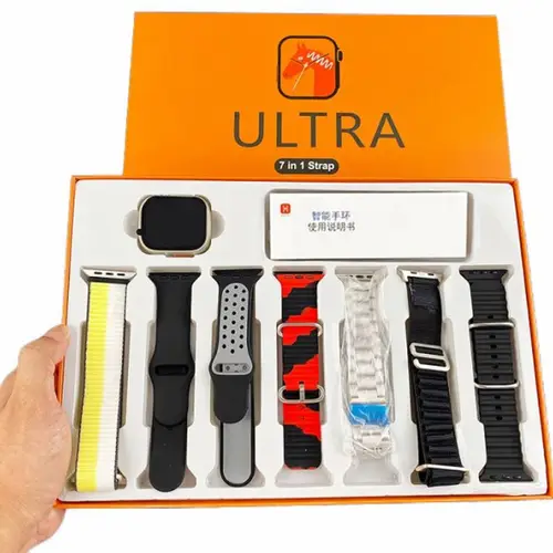 Buy Ultra 7 in 1 smart watch with 7 straps at best price in pakistan - Qureshi Products 